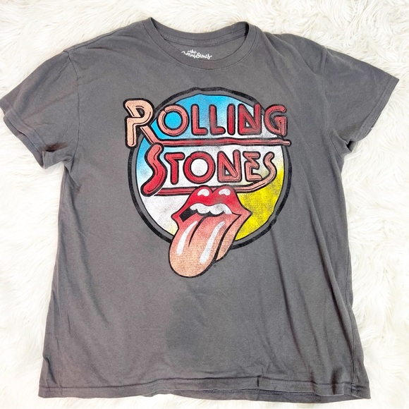 ROLLING STONES GRAY TONGUE GRAPHIC SHORT SLEEVE UNISEX T-SHIRT SZ XL - Picture 2 of 5